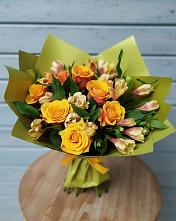 Букет цветов из:  Альстромерии и Розы #REPLACE_PRED# Пригородном Курской области