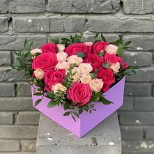 Цветочная композиция из Розы в коробке в Пригородном Курской области
