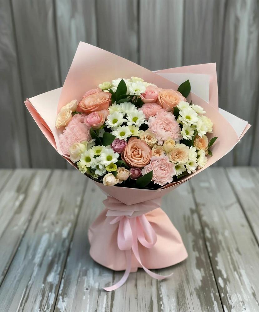 Букет цветов из: Гвоздики, Розы и Хризантемы в Пригородном Курской области