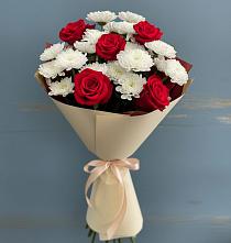 Букет цветов из:  Розы и Хризантемы в Пригородном Курской области