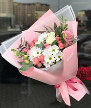 Букет цветов из:  Розы, Лизиантусы и Хризантемы #REPLACE_PRED# Пригородном Курской области