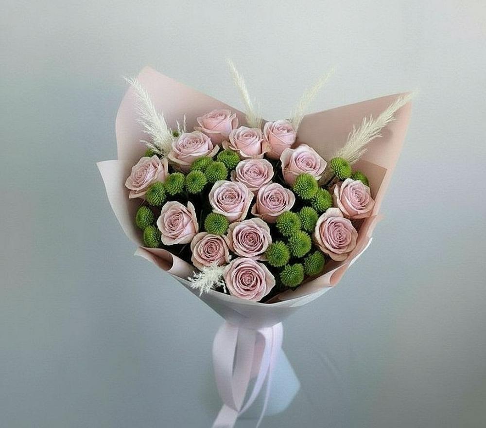 Букет цветов из: Розы и Хризантемы в Пригородном Курской области