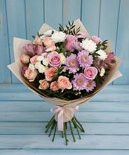 Букет цветов из:  Хризантемы, Розы и Альстромерии #REPLACE_PRED# Пригородном Курской области