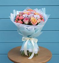 Букет цветов из:  Хризантемы и Розы в Пригородном Курской области