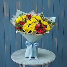 Букет цветов из:  Альстромерии и Хризантемы в Пригородном Курской области