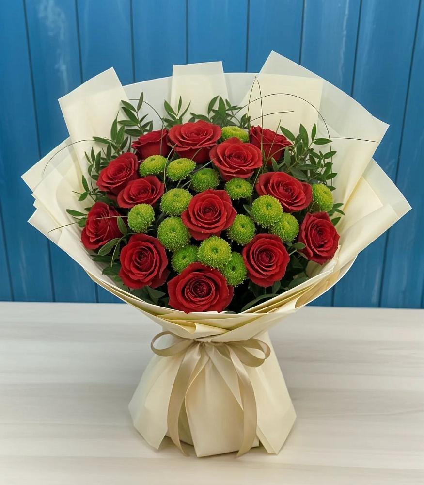 Букет цветов из: Розы и Хризантемы в Пригородном Курской области