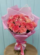 Букет 15 Розовых роз Равель в Пригородном Курской области