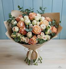 Букет цветов из:  Альстромерии и Розы в Пригородном Курской области